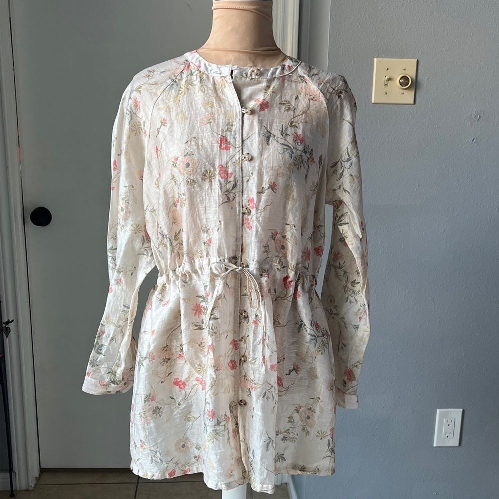 J. Jill Floral Tunic - Cream and Pink